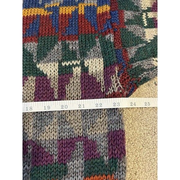 Vintage J McLaughlin Sweater Womens XL 90’s Art Colorful Wool Hand Knit Oversize - Picture 6 of 7